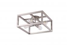 Lit Up Lighting LIT3342 SN+MC - 16" 4x60 W semi-flush mount in Satin Nickel finish with replaceable socket rings